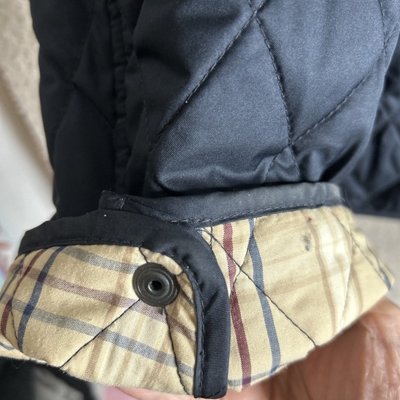 LL. Bean Women's Navy Quilted Equestrian Barn Riding Jacket with Plaid Lining XL - Picture 9 of 13